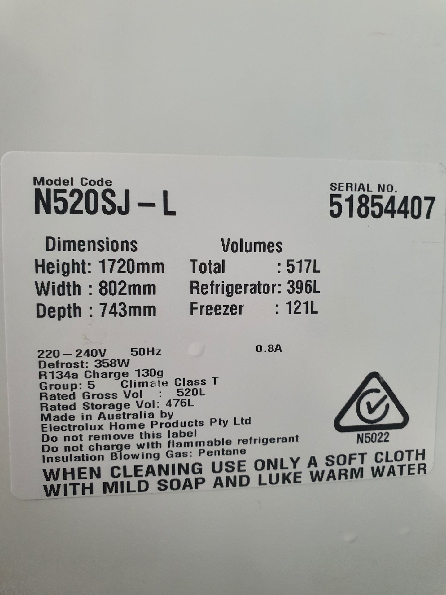 Electrolux 517L refrigerator Cheap World Online