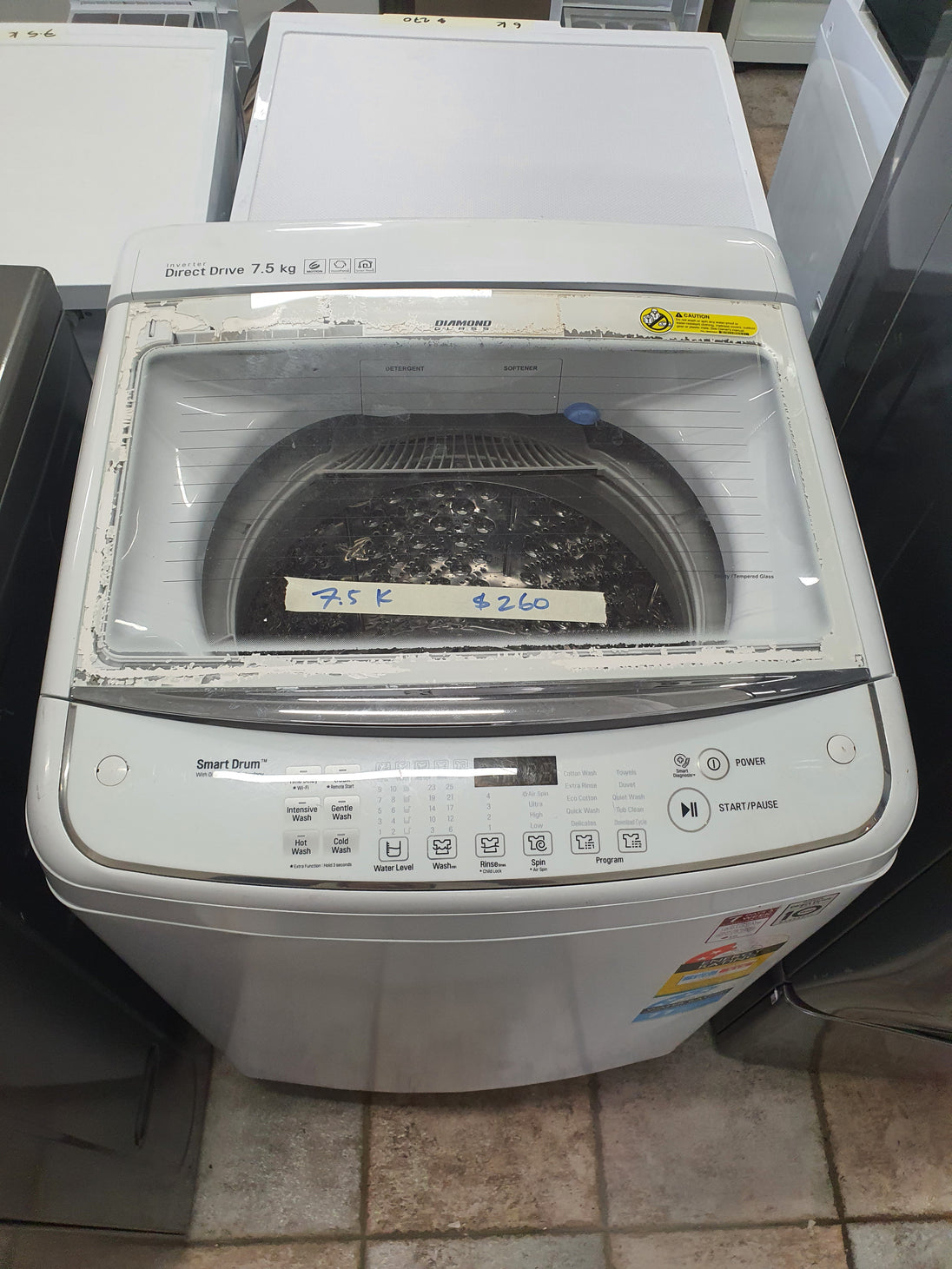 LG 7.5Kg top loader washing machine