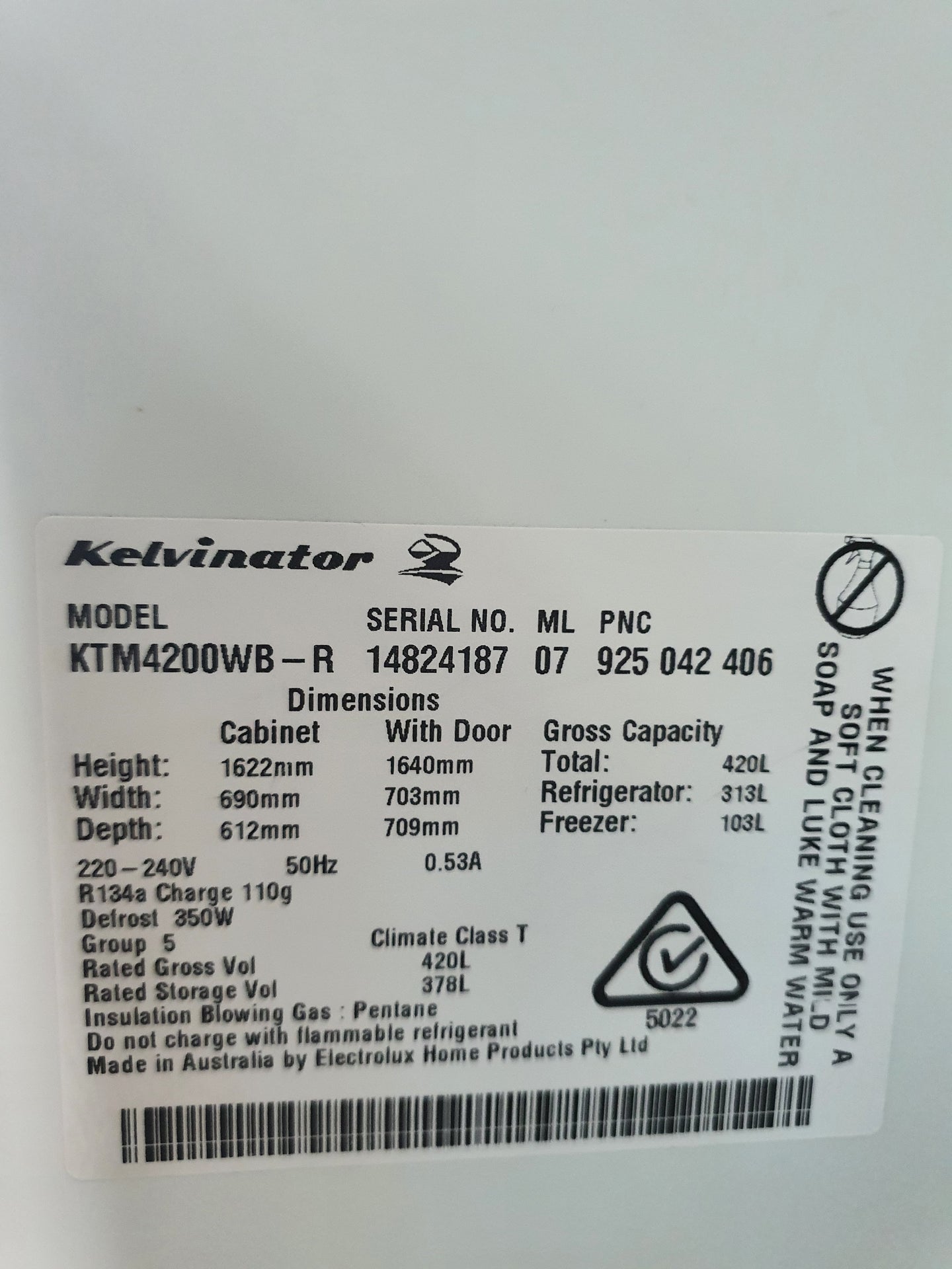 Kelvinator 420L Refrigerator