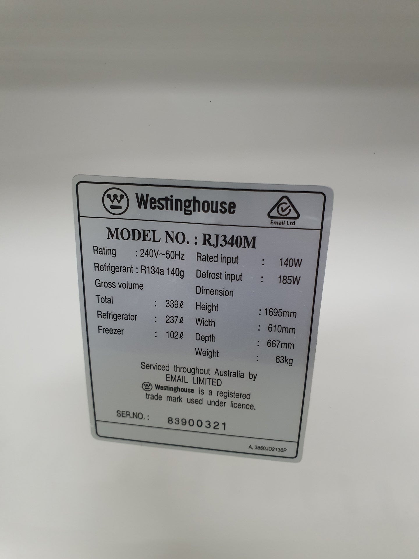 Westinghouse 339L Refrigerator