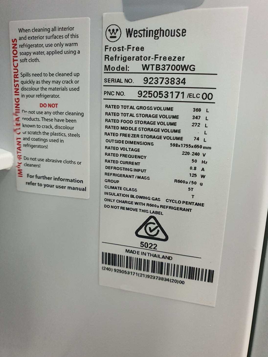 Westinghouse 369L Refrigerator Cheap World Online