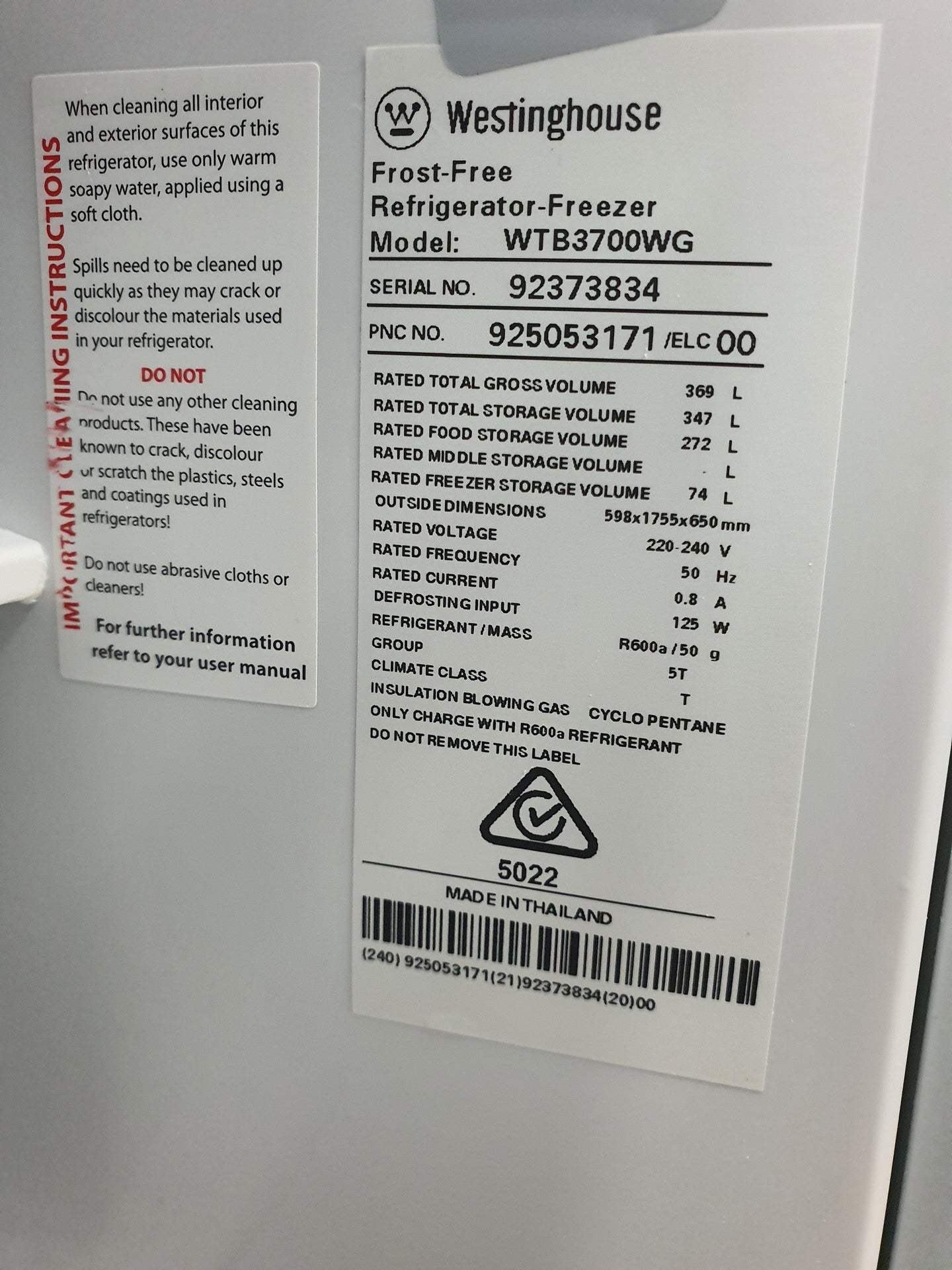 Westinghouse 369L Refrigerator Cheap World Online