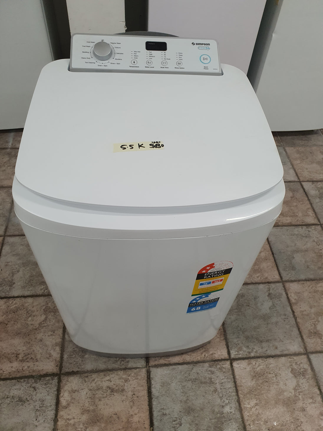 Simpson 5.5k toploader washing machine Cheap World Online