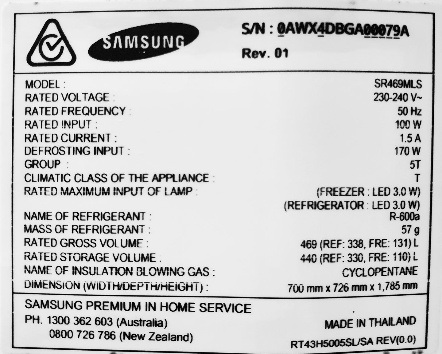 Samsung 469L fridge Cheap World Online