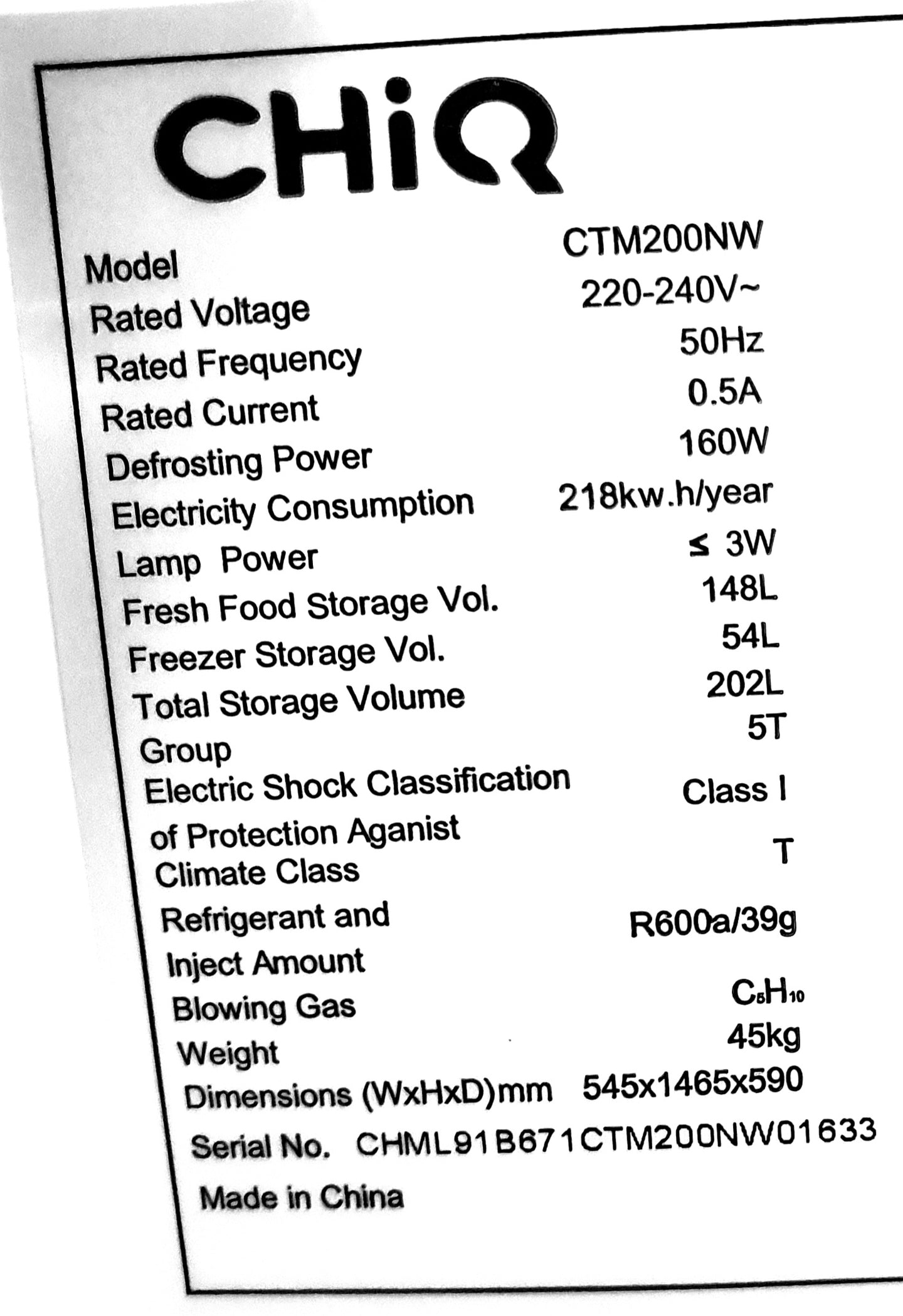 CHiQ 202L fridge Cheap World Online