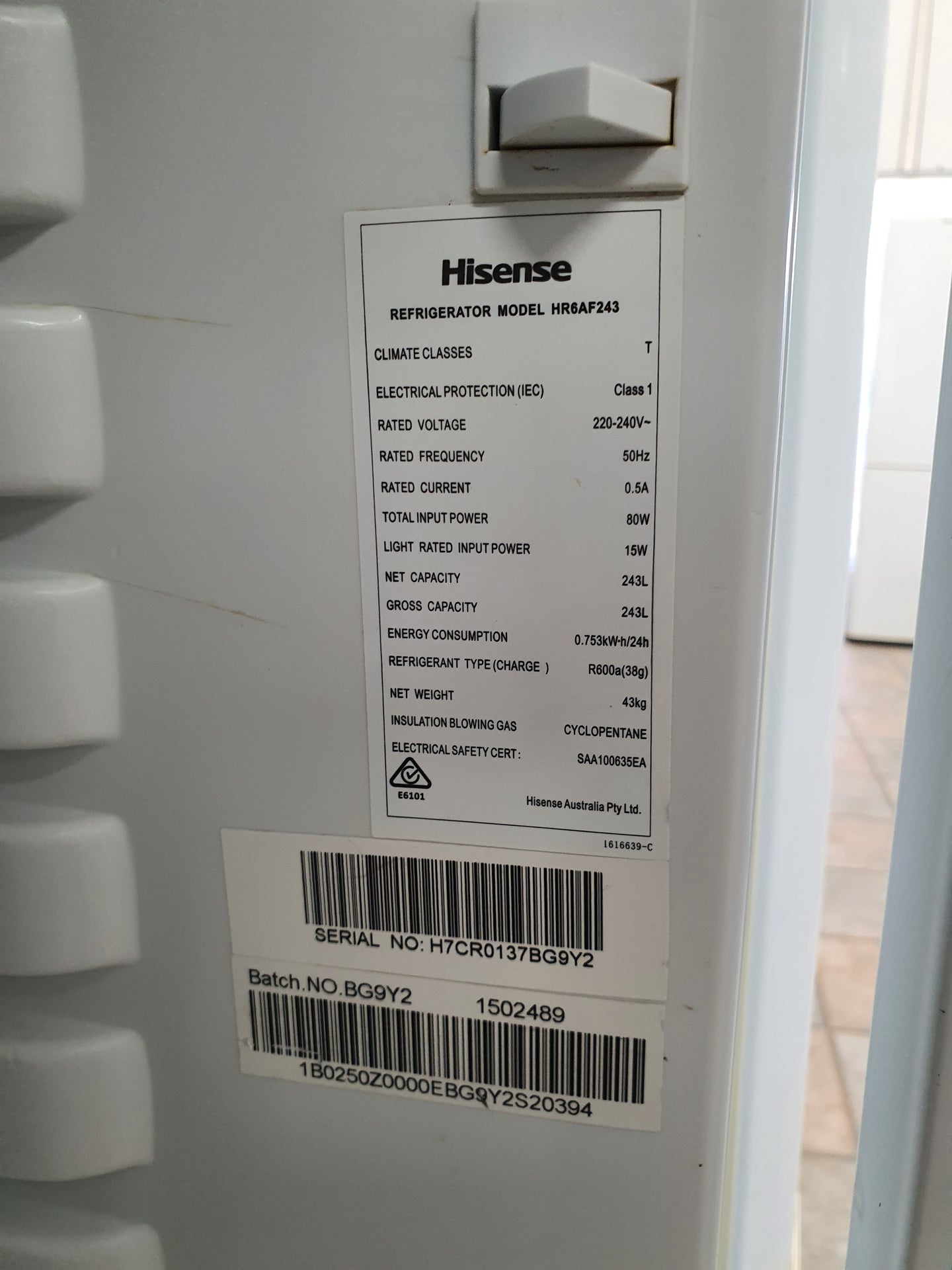Hisense 234 l fridge only Cheap World Online