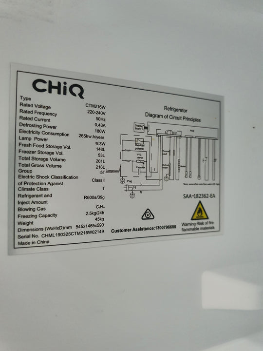 Chiq 216 l Refrigerator Cheap World Online