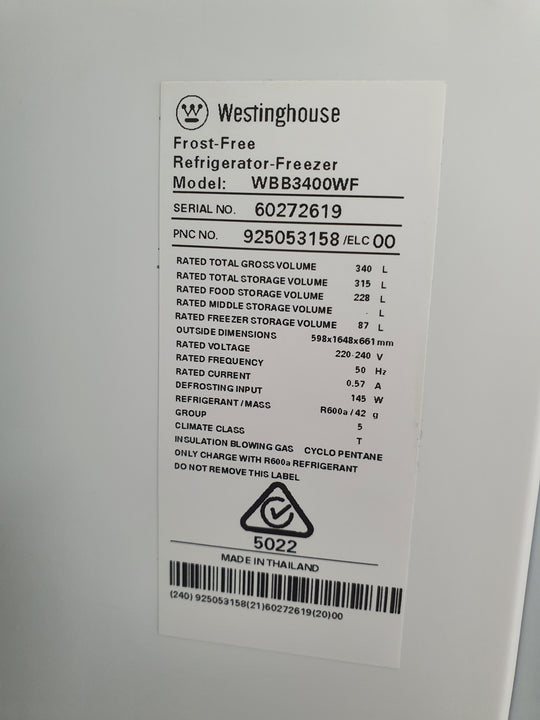 Westinghouse 340L Refrigerator Cheap World Online