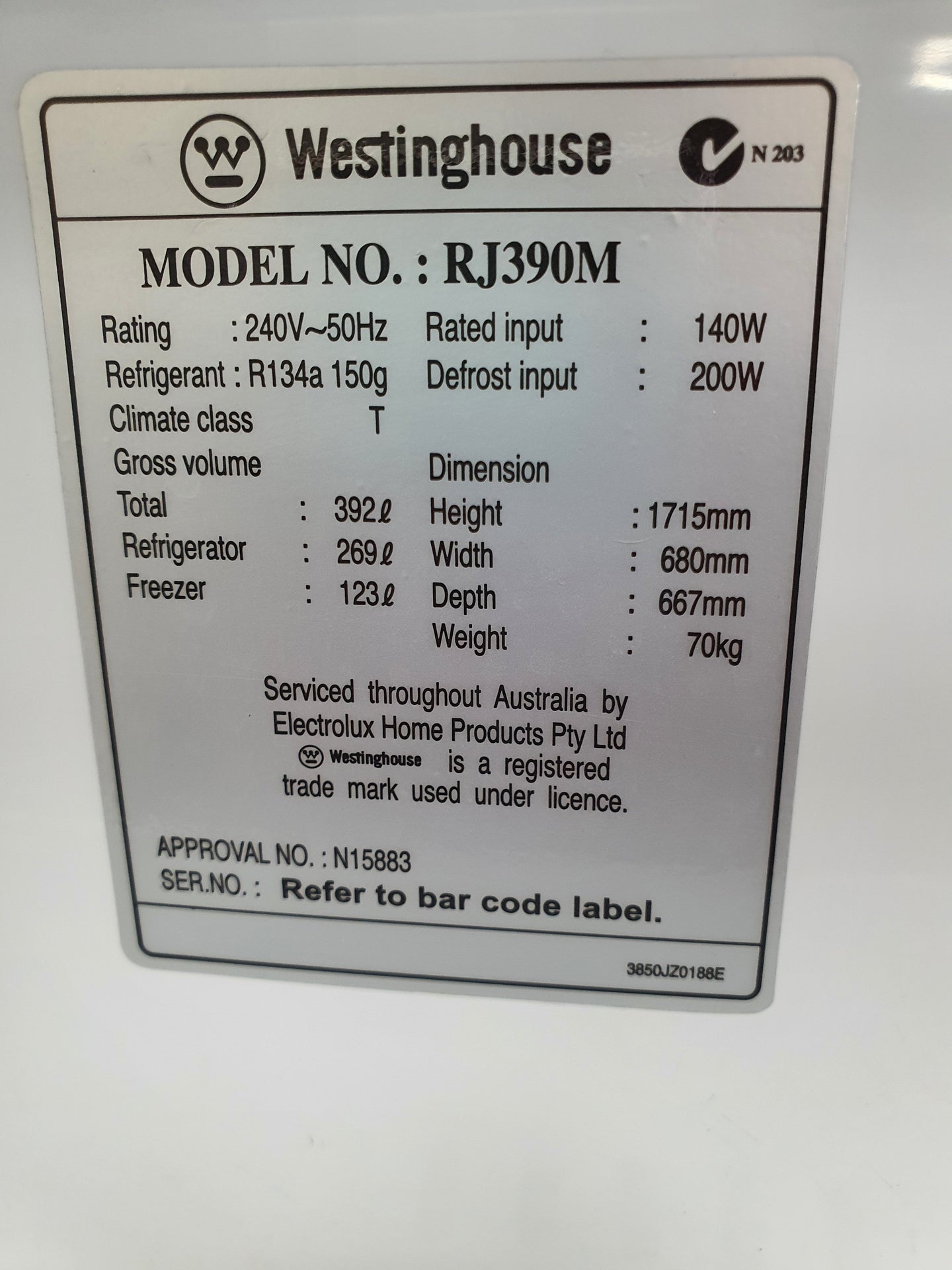 Westinghouse 392L Refrigerator Cheap World Online