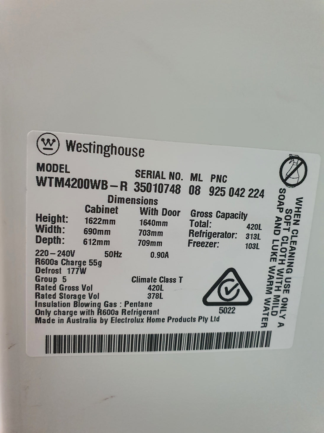 Westinghouse 420L Refrigerator Cheap World Online