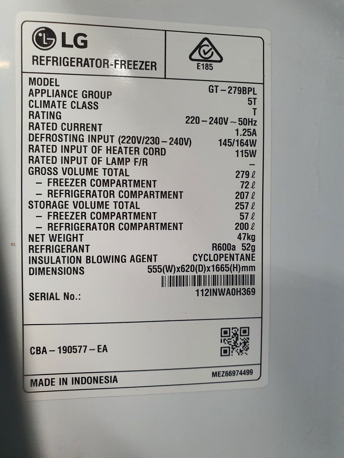 LG 279 l Refrigerator Cheap World Online