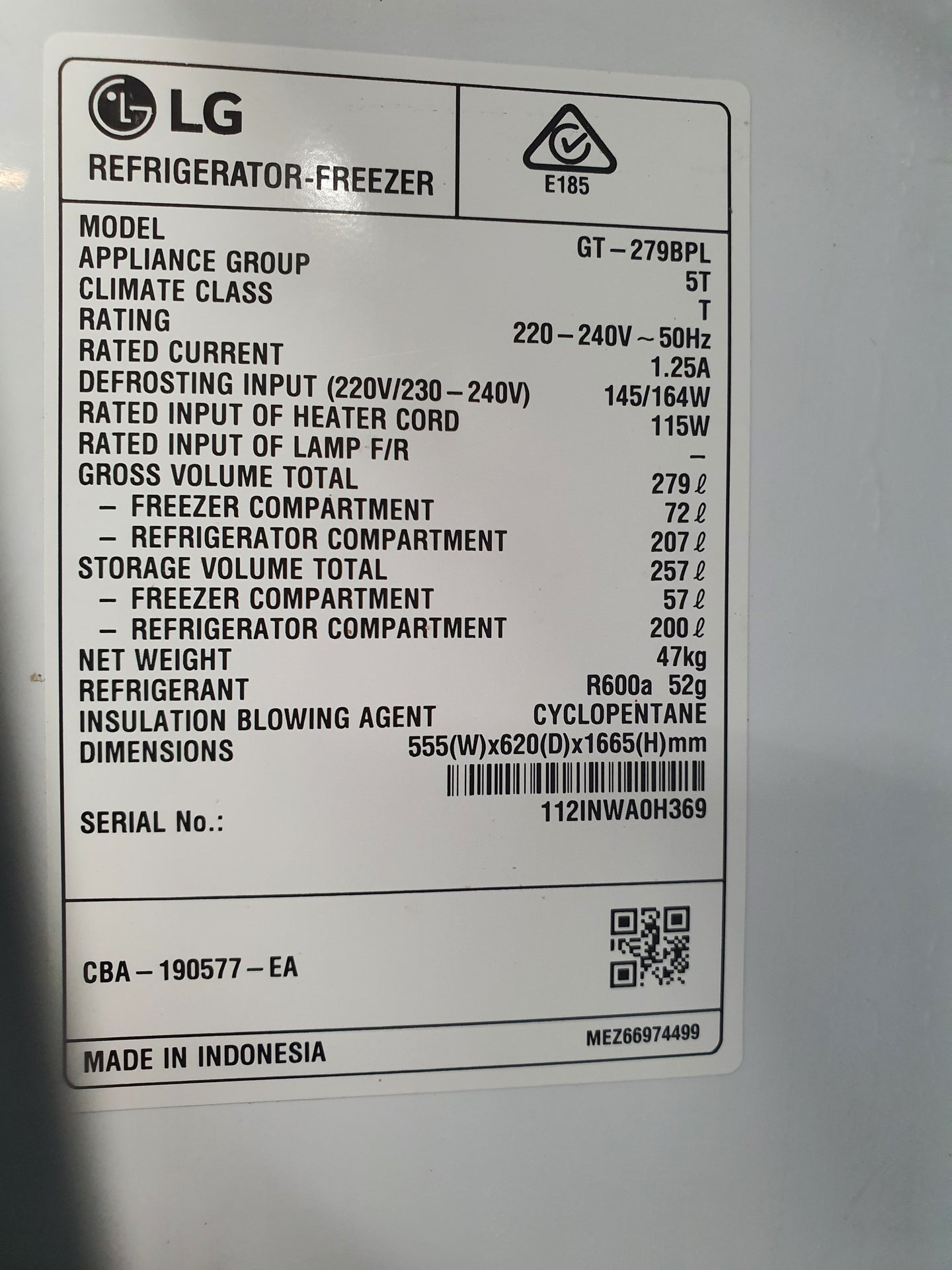 LG 279 l Refrigerator Cheap World Online