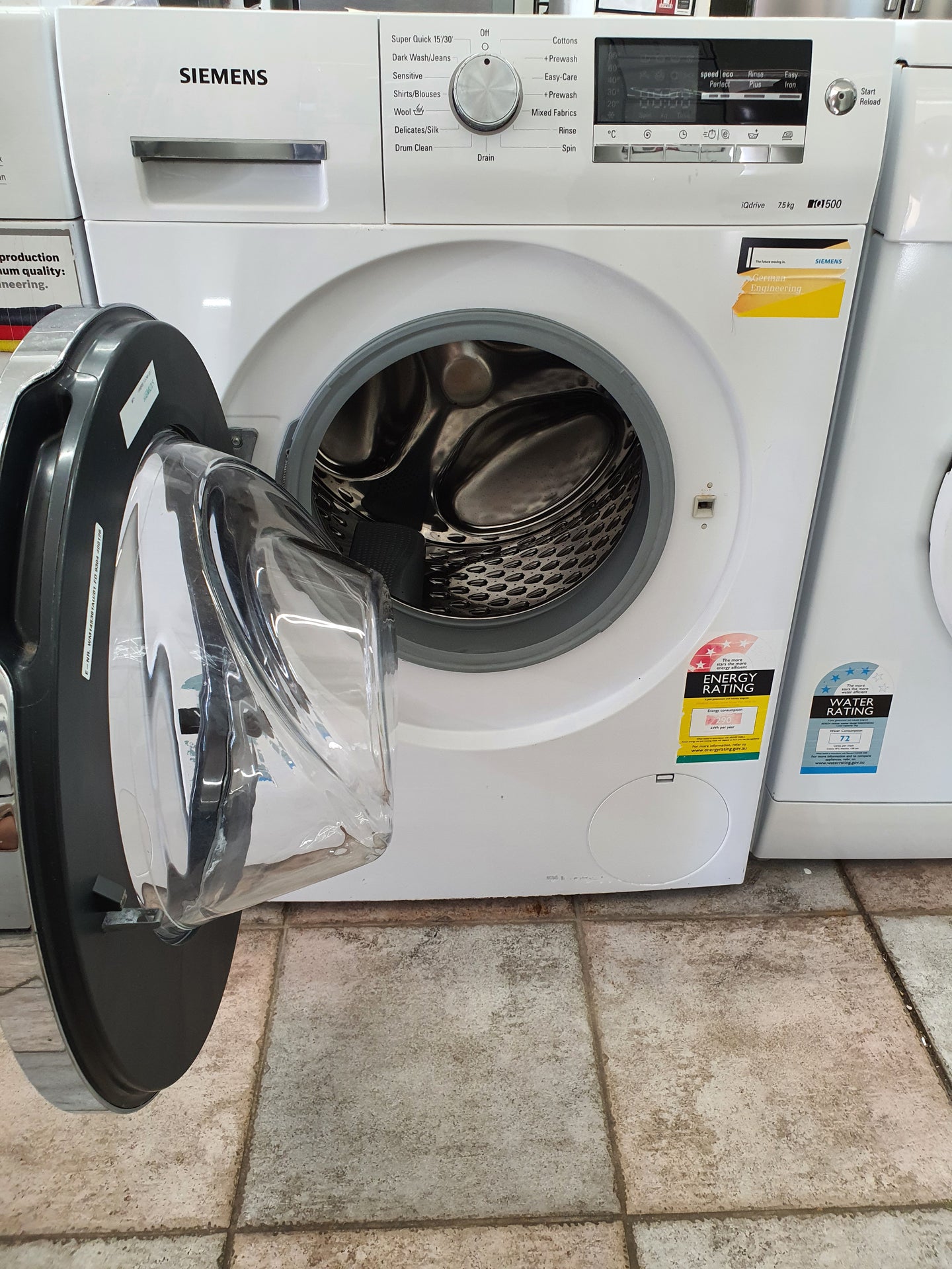 Siemens 7.5k front loader washing machine Cheap World Online