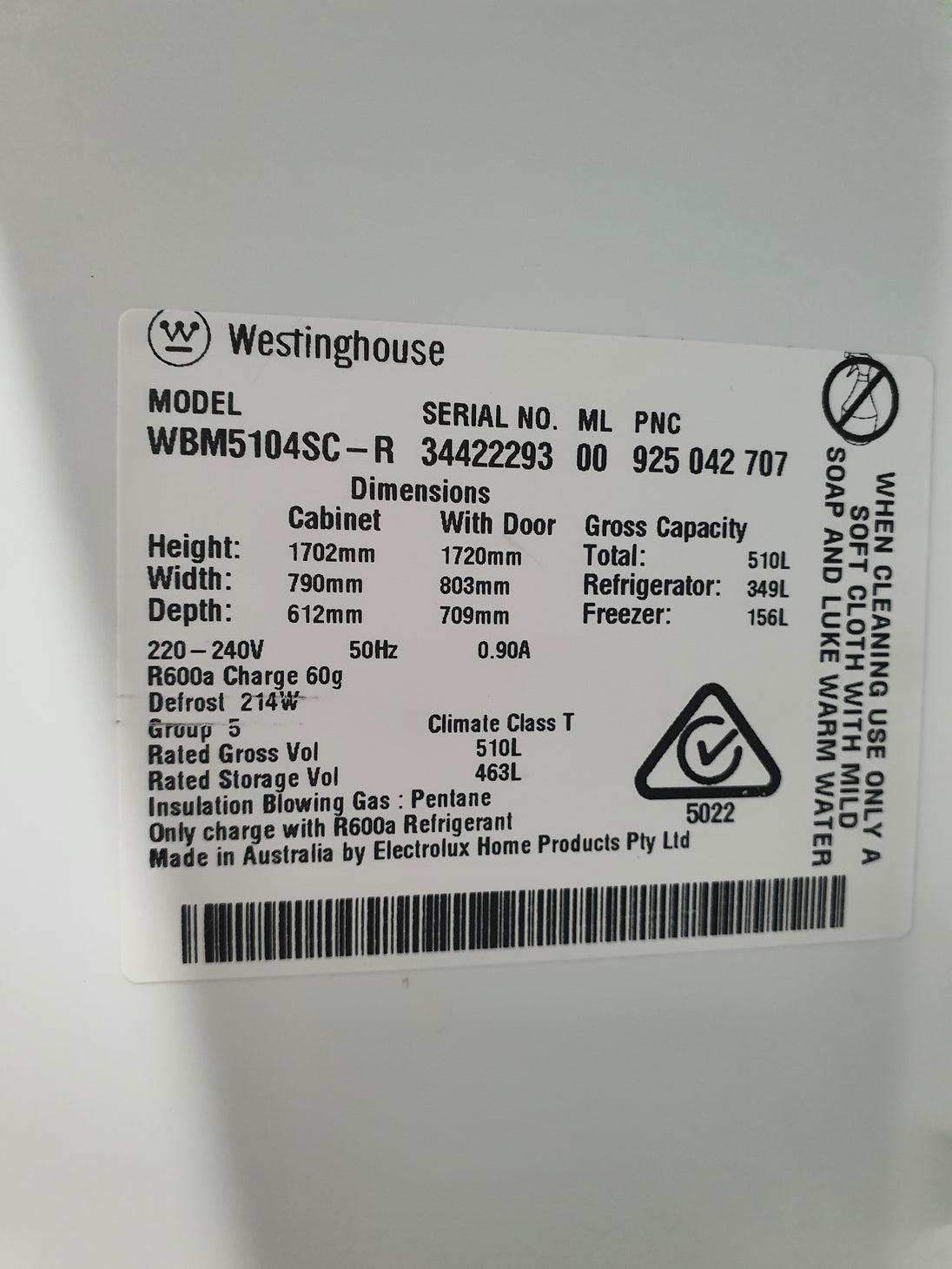 Westinghouse 510L refrigerator Cheap World Online