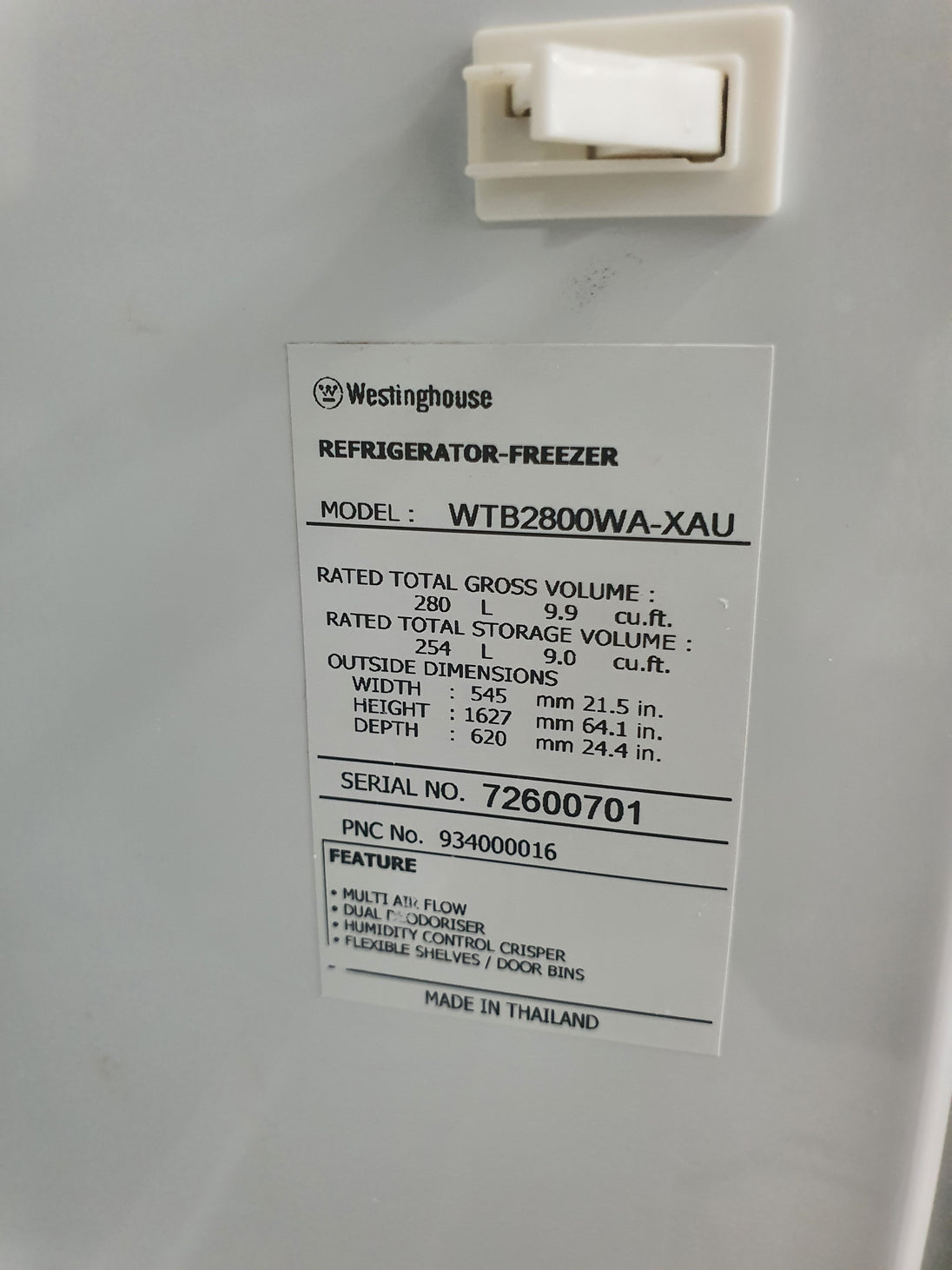 Westinghouse 280L Refrigerator Cheap World Online