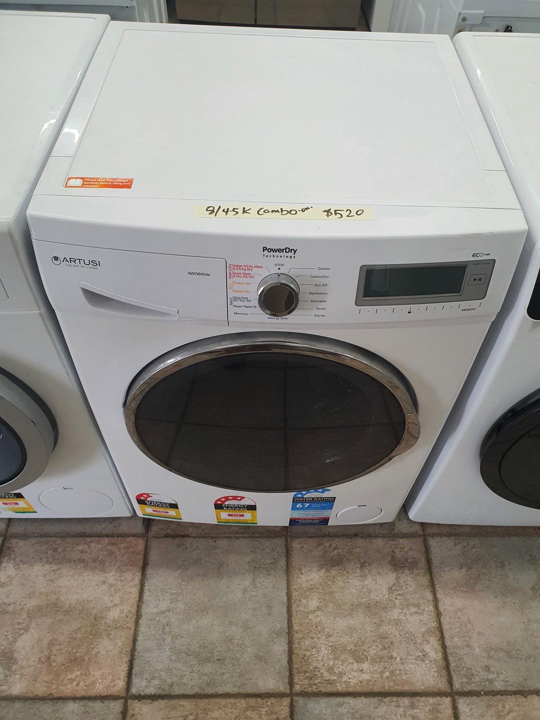 ARTUSI 8/4.5kg combo washer and dryer Cheap World Online