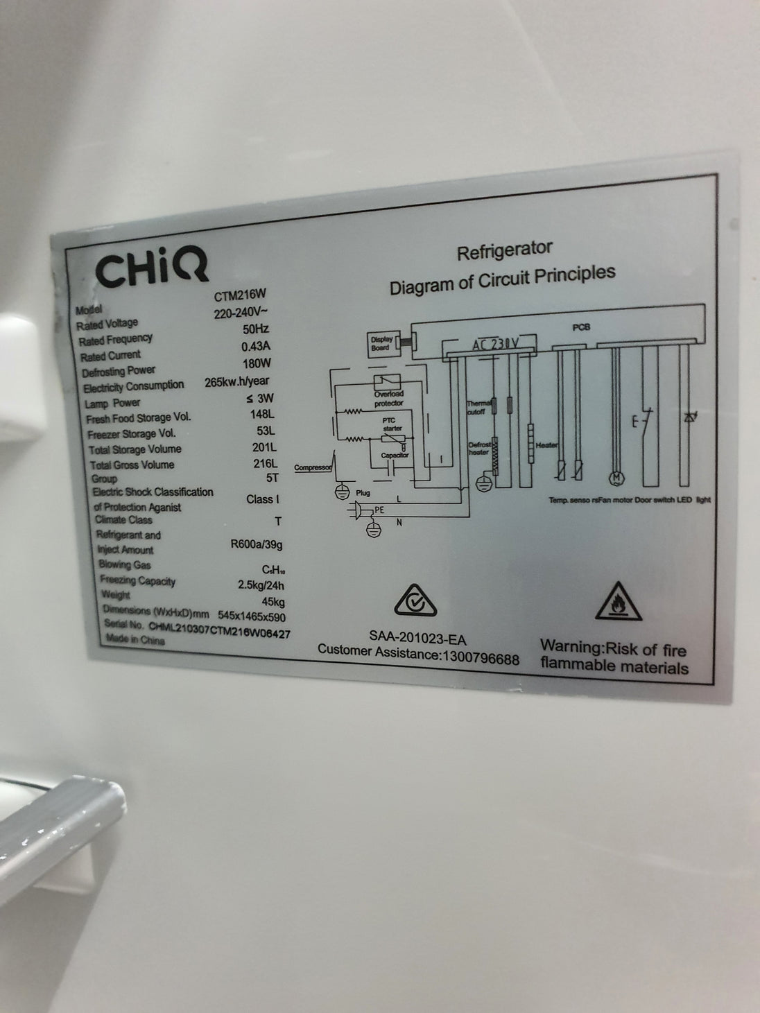 Chiq 216L Refrigerator Cheap World Online