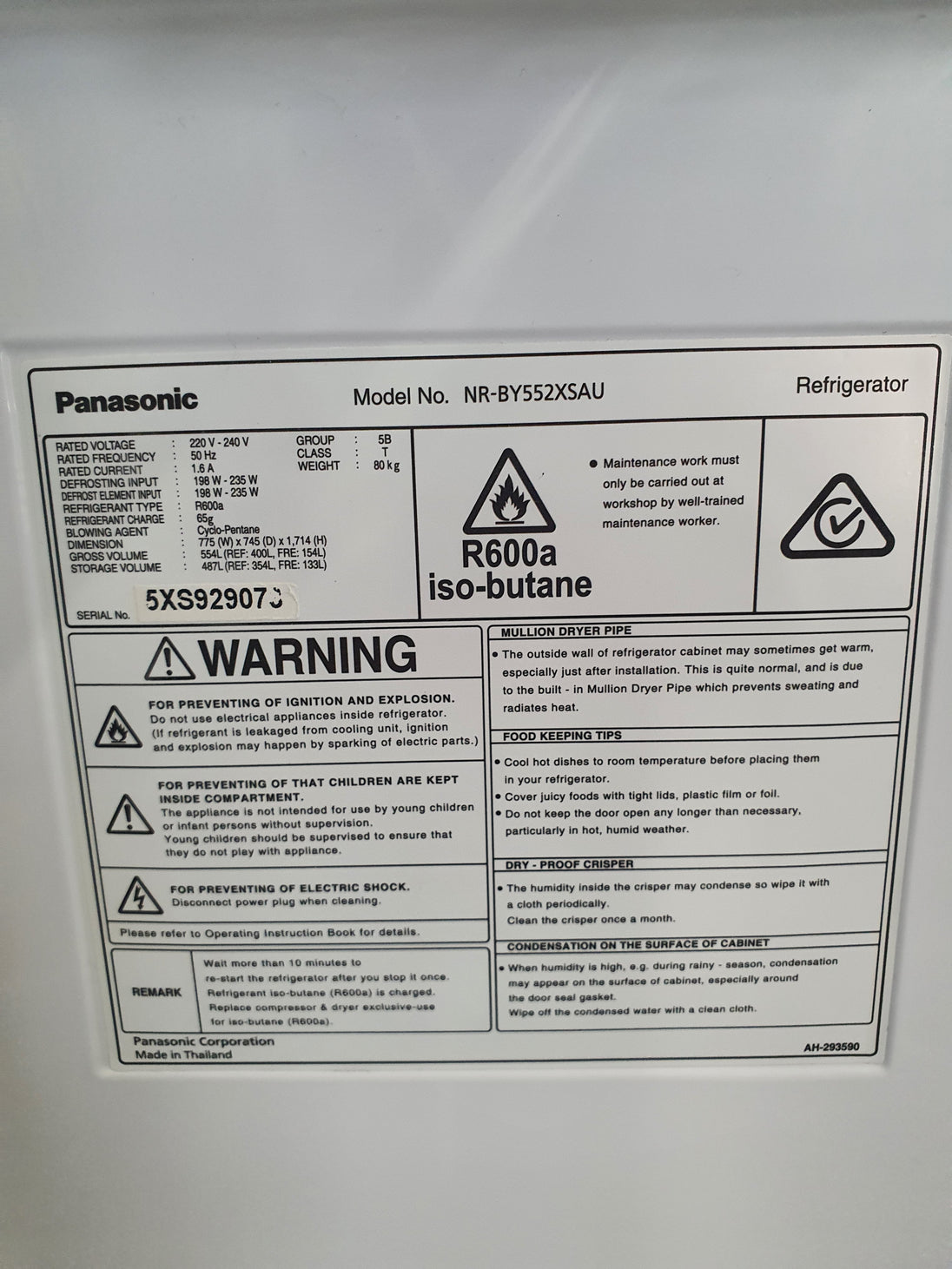 Panasonic 554L Refrigerator Cheap World Online