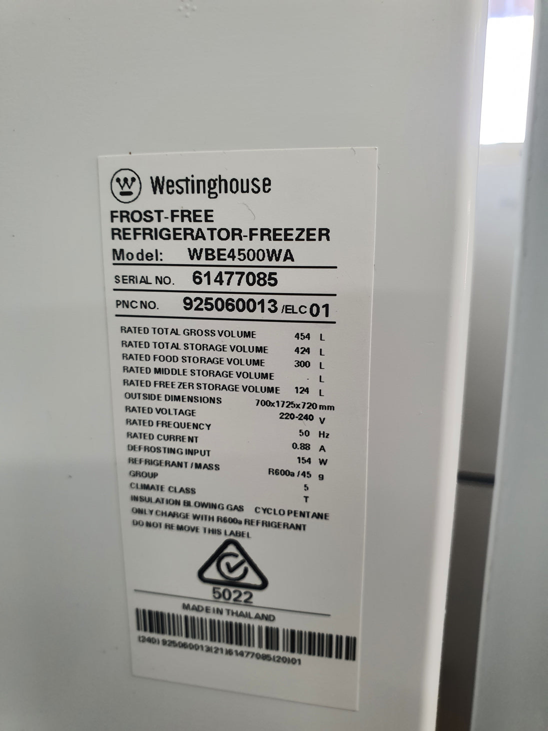 Westinghouse 454L Refrigerator Cheap World Online