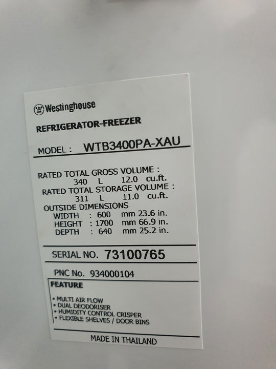 Westinghouse 340L Refrigerator Cheap World Online