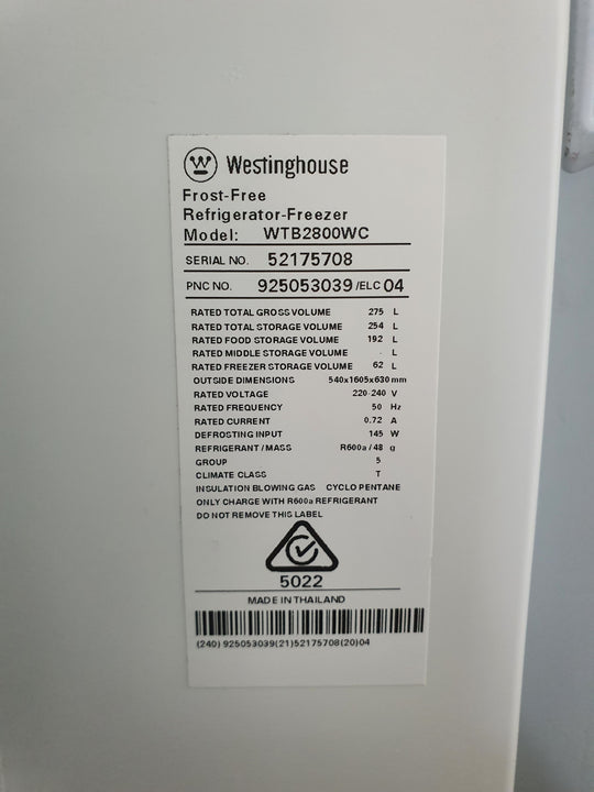 Westinghouse 275L Refrigerator Cheap World Online
