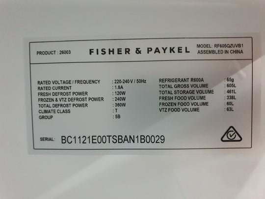 Fisher&Paykel 605L 4 door Refrigerator Cheap World Online