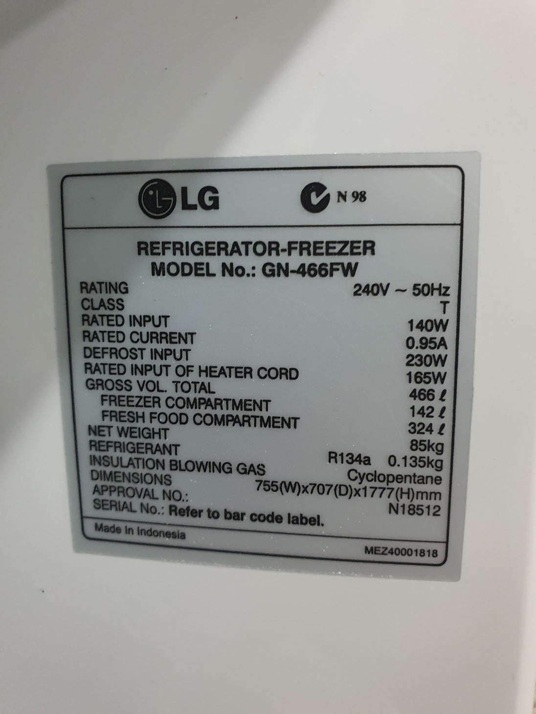 LG 466l Refrigerator Cheap World Online