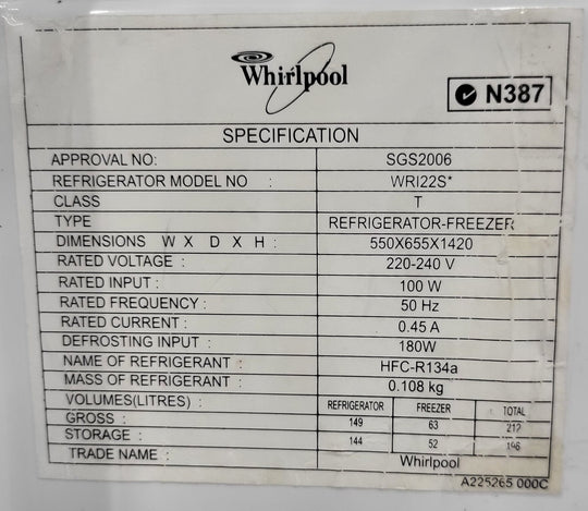 Whirlpool 212L Refrigerator Cheap World Online