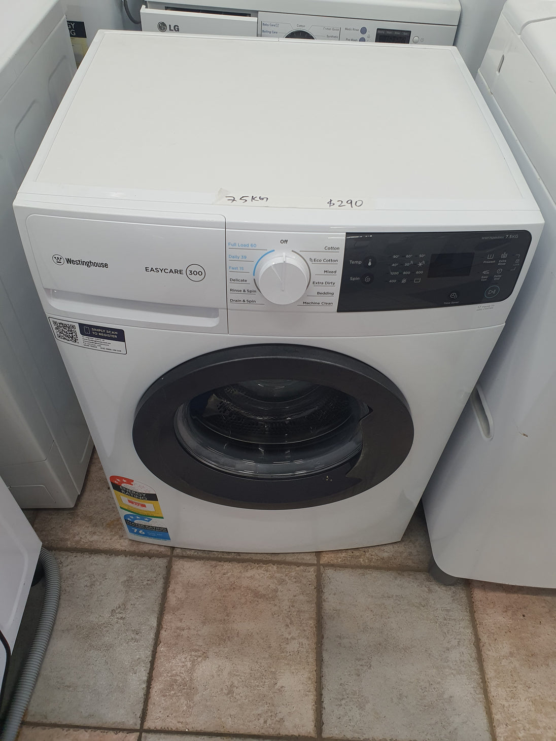 Westinghouse 7.5 kg front loader washing machine Cheap World Online