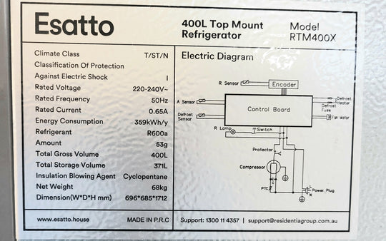 ESATTO 400L Refrigerator Cheap World Online