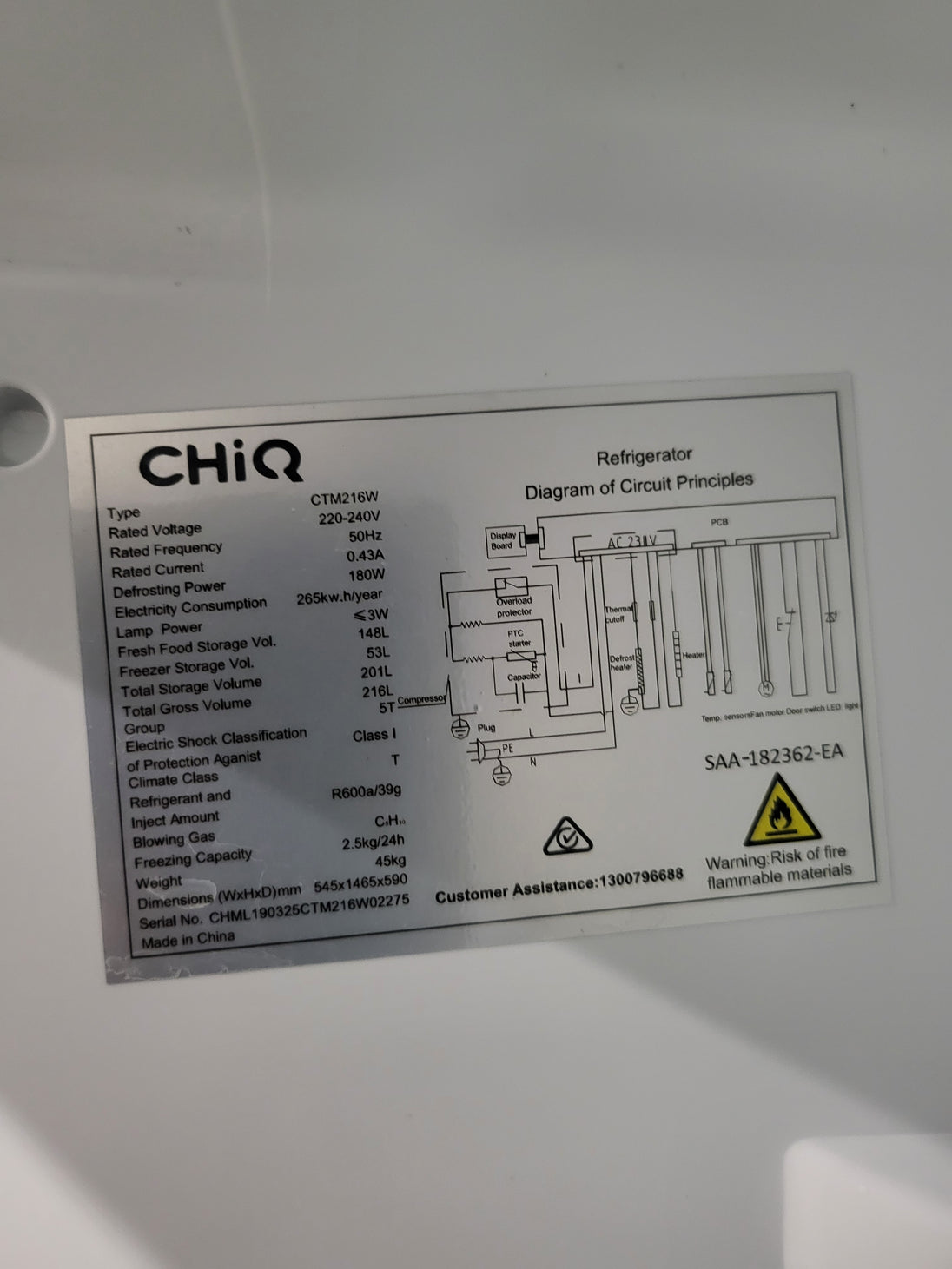 Chiq 216 I Refrigerator Cheap World Online