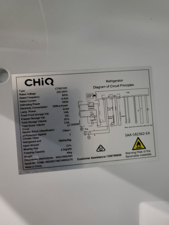 Chiq 216 I Refrigerator Cheap World Online