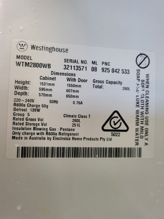 Westinghouse 280L Refrigerator Cheap World Online