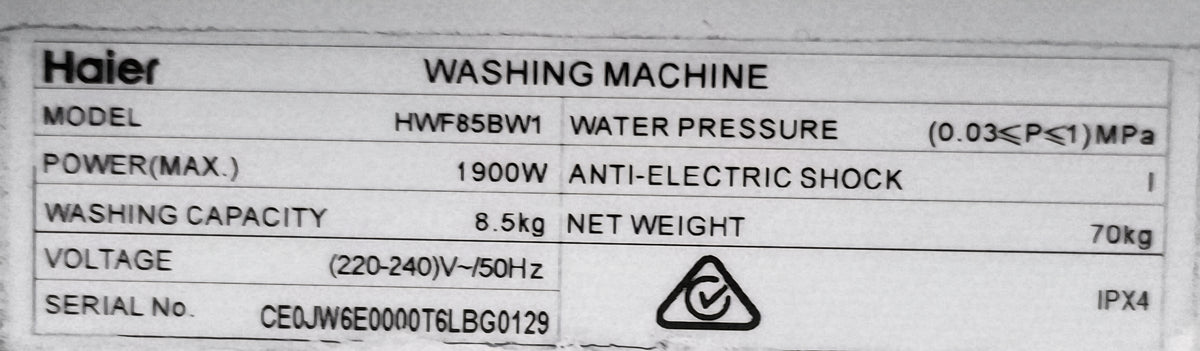 Haier 8.5 kg front loader washing machine Cheap World Online