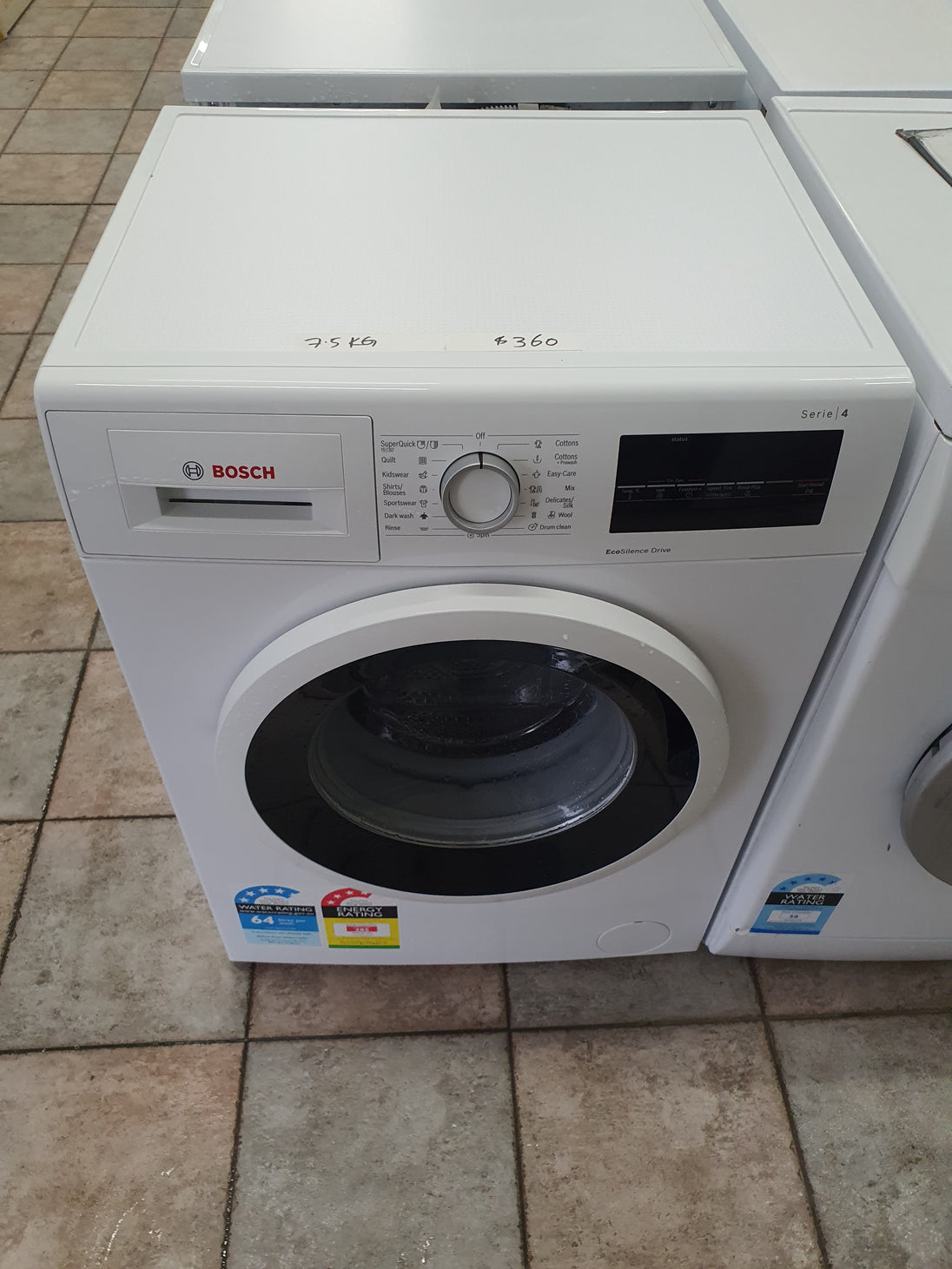 Bosch serie 4 7.5 kg front loader washing machine Cheap World Online