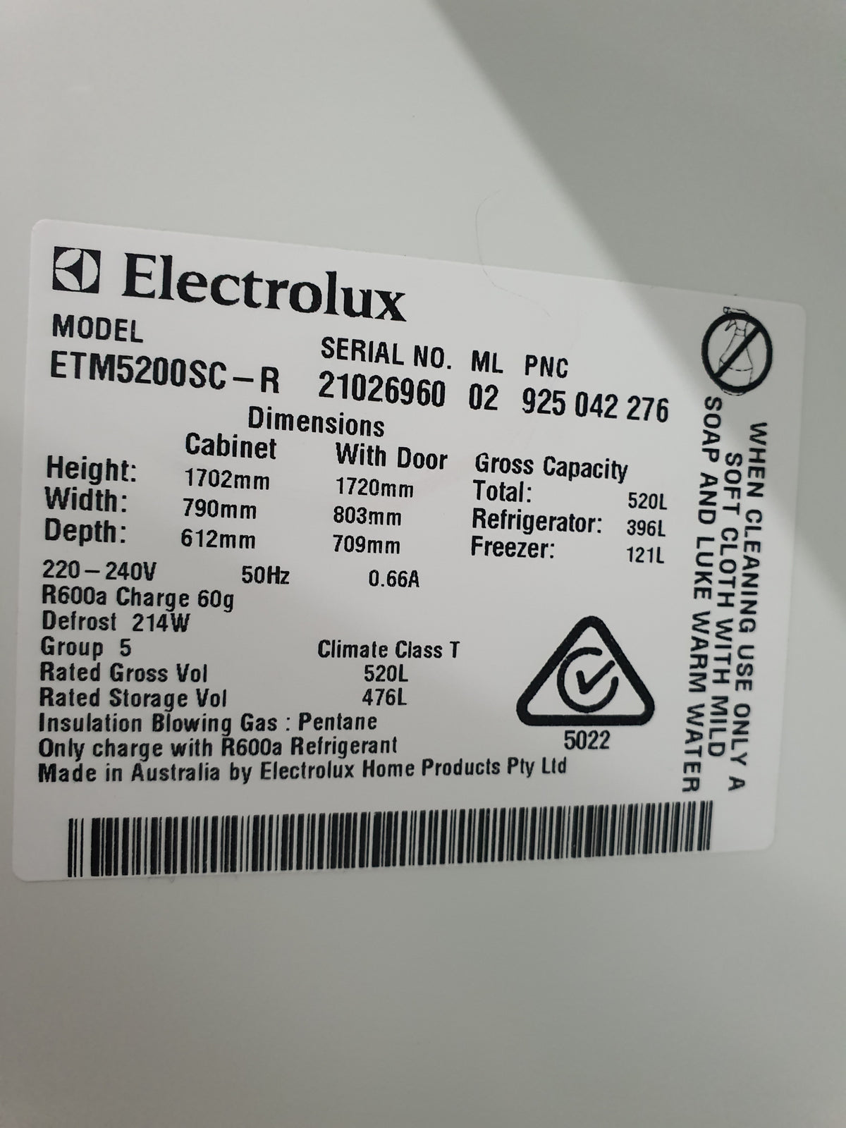 Electrolux 520L Refrigerator Cheap World Online