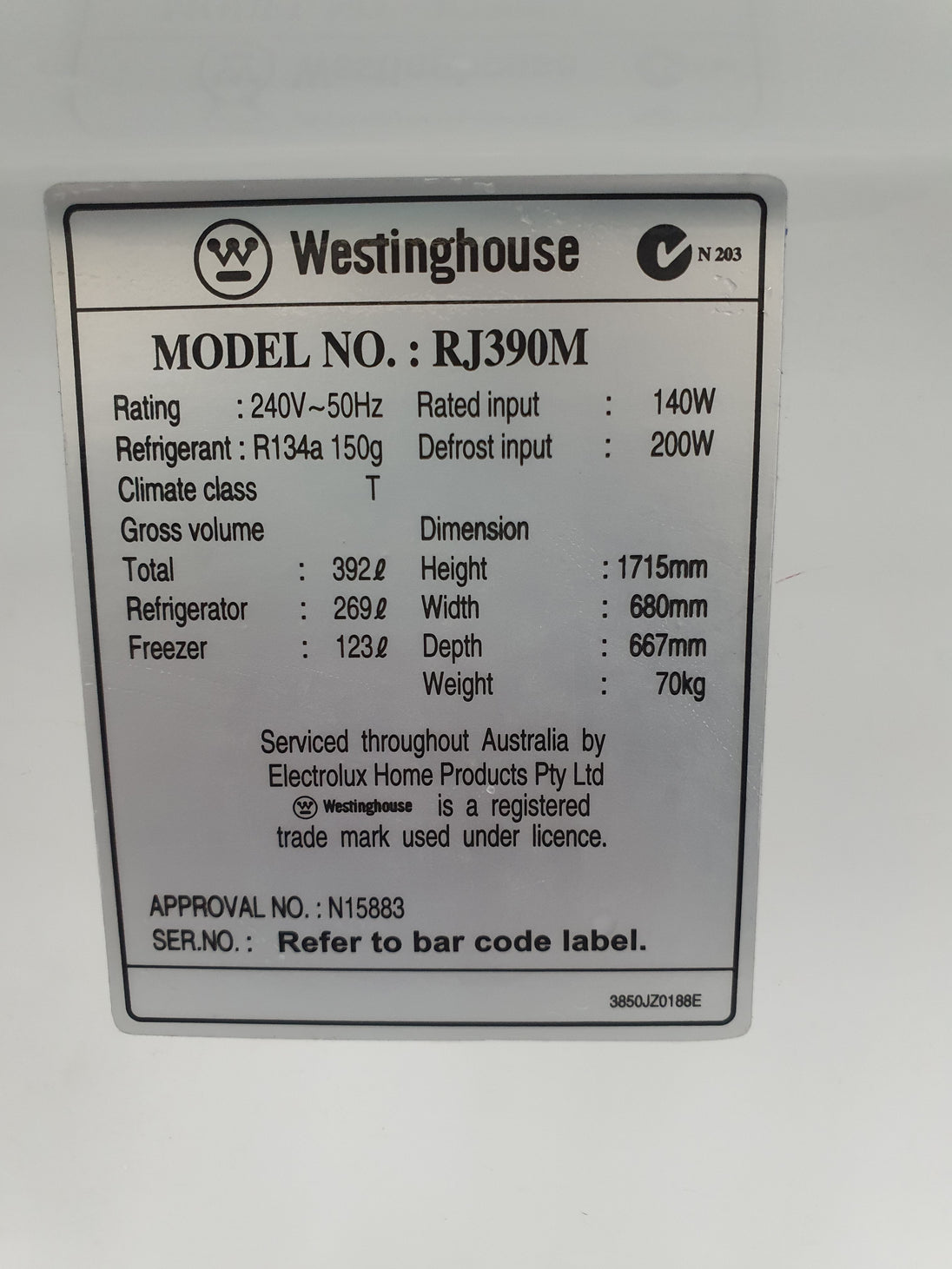 Westinghouse 392L Refrigerator Cheap World Online
