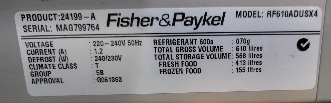 Fisher&Paykel 610L Refrigerator Cheap World Online