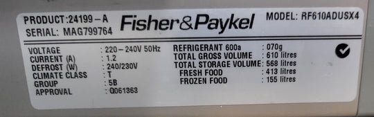 Fisher&Paykel 610L Refrigerator Cheap World Online