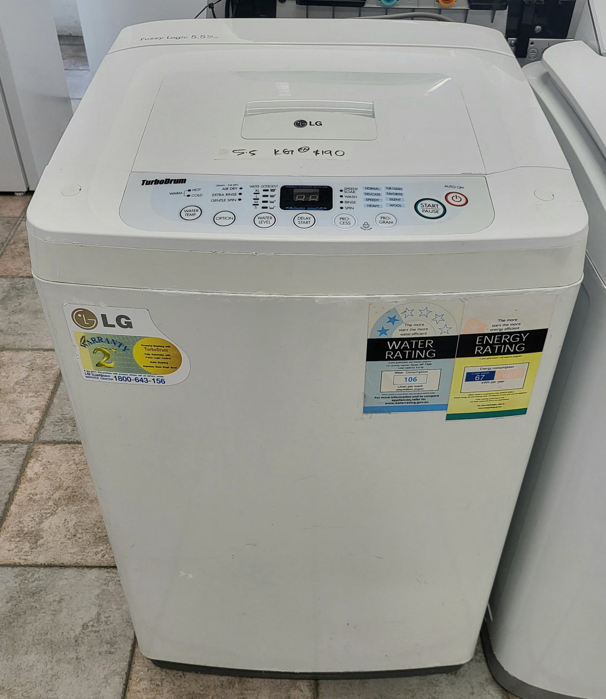 Lg 5.5 kg toploader washing machine Cheap World Online