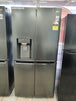 LG French Door 570 L Fridge Freezer in a Matte Black finish, featuring an integrated ice and water dispenser Cheap World Online