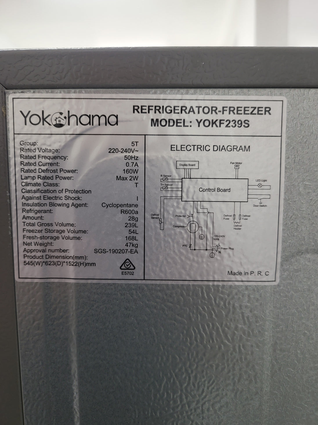 Yokohama 239L Refrigerator Cheap World Online