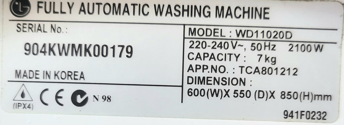 Lg 7kg front loader washing machine Cheap World Online