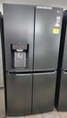 LG French Door 570L Fridge Freezer in a Matte Black finish, featuring an integrated ice and water dispenser Cheap World Online