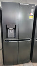 LG French Door 570L Fridge Freezer in a Matte Black finish, featuring an integrated ice and water dispenser Cheap World Online