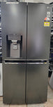 LG French Door 570L Fridge Freezer in a Matte Black finish, featuring an integrated Cheap World Online