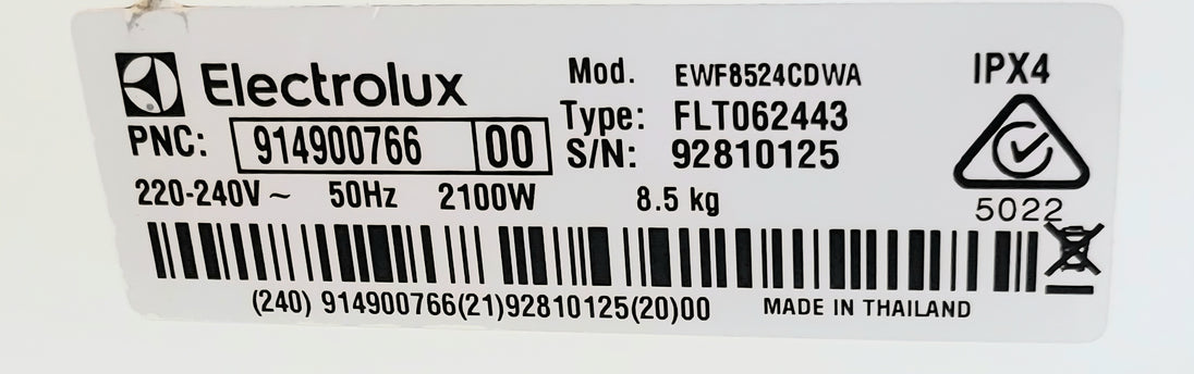 Electrolux 8.5 kg front loader washing machine Cheap World Online